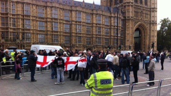 EDL outside Parliament.