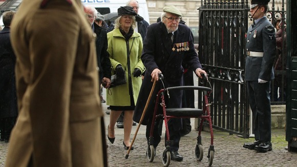 Veterans arriving for a service to mark the 70th anniversary of the Battle of El Alamein, at Westminster Abbey, London.
