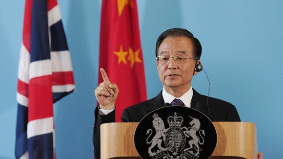 Chinese Premier Wen Jiabao speaks during a joint press conference with Prime Minister David Cameron at the Foreign Office in London in 2011.