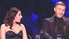Gary Barlow and Tulisa Contostavlos with the Talent Show award for the The X Factor, backstage at the National Television Awards 2012.