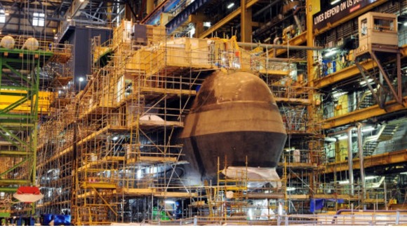 Submarine being built