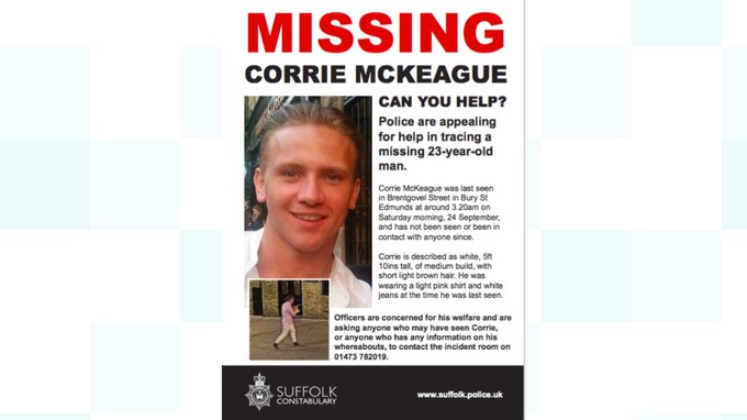 police release poster in bid to find missing corrie anglia itv news missing flyer