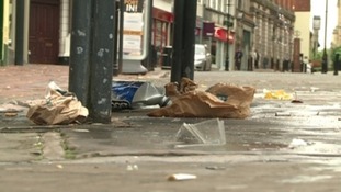 Litter left on streets in Derby this weekend