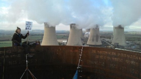 Protesters say they could stay up the chimneys for 'up to a week'