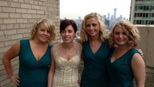 Bride and bridesmaids in New York