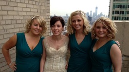 Bride and bridesmaids in New York