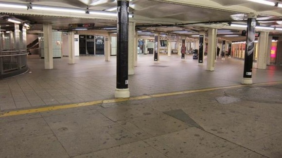 Times Square emptied