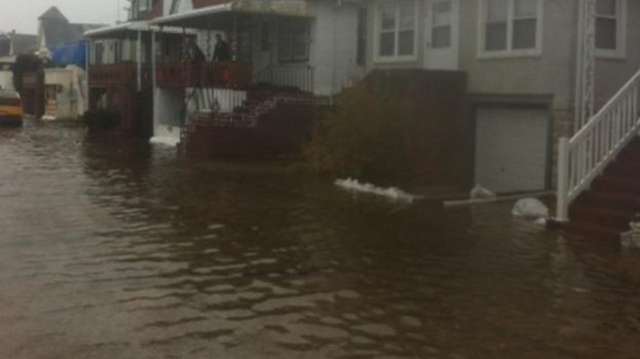 The flood waters rose quickly in the region ahead of Sandy.