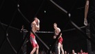 Two fighters in the caged octagon