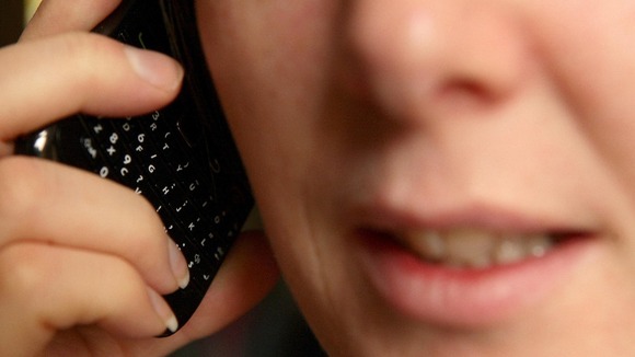 A woman on her phone
