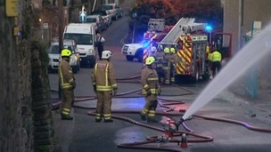 Firefighters in Swansea