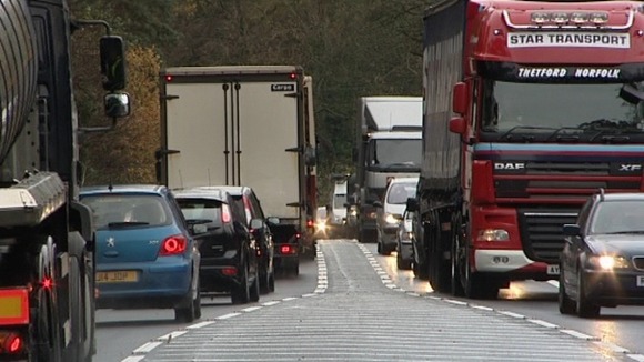A congested section of the A11