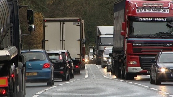 A congested section of the A11