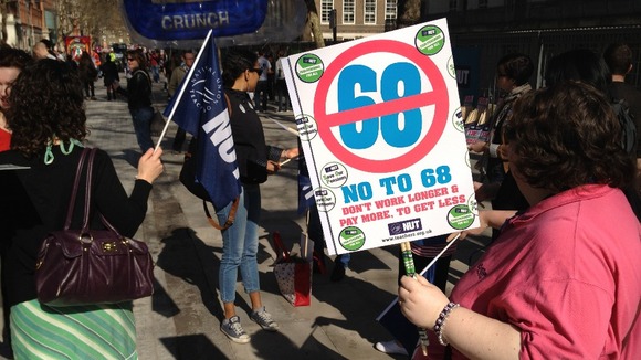 Members from the NUT and UCU