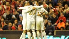 Swansea City team mates celebrating