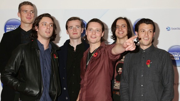 Rupert Jarvis, Felix White, Sam Doyle, Hugo White, Will White and Orlando Weeks of The Maccabees (from left to right).