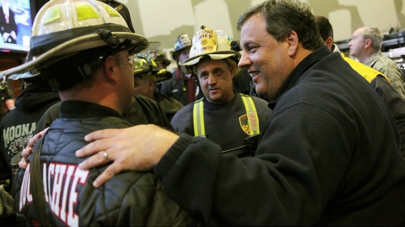 The New Jersey Governor thanked firefighters for their dedication during Sandy and its aftermath