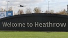 A plane takes off from Heathrow Airport.