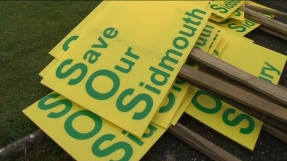 'Save our Sidmouth' campaign group have put up placards around the town.