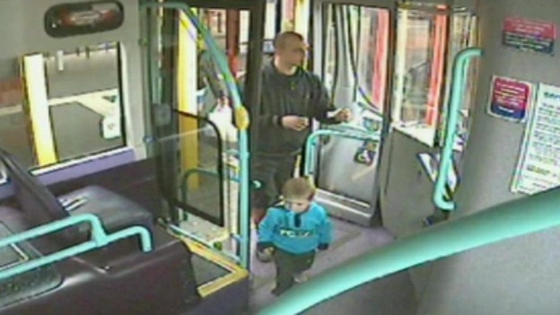 Daniel Rigby with Rio on the bus the day before he murdered the toddler