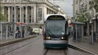 One of Nottingham's trams in the Old Market Square