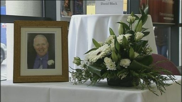 A book of condolence was opened in David Black's hometown of Cookstown on Friday