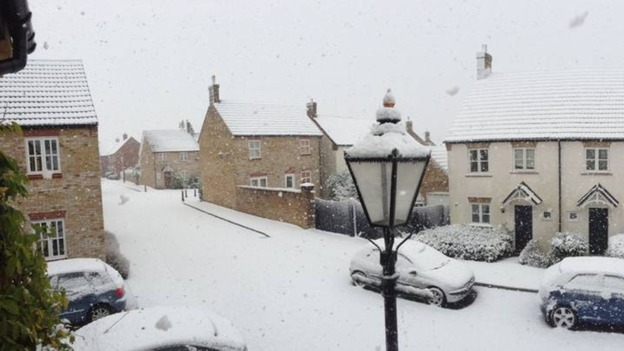 Snowy scenes in Sherborne this morning.