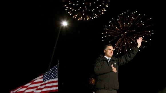 US Republican presidential nominee Mitt Romney attends a campaign rally in Morrisville, Pennsylvania
