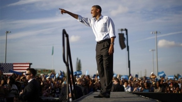 President Obama seen campaigning in Florida