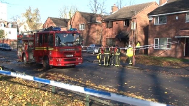 Fire crews on Speedwell Road in Edgbaston this morning