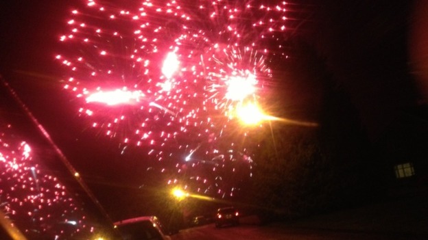 The skies above Morpeth were filled with red and yellow fireworks