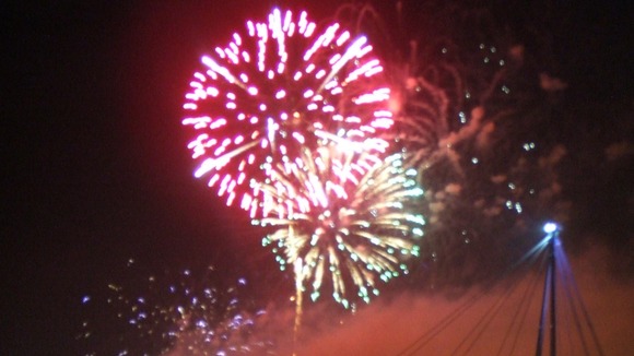 The firework display at Stockton Riverside