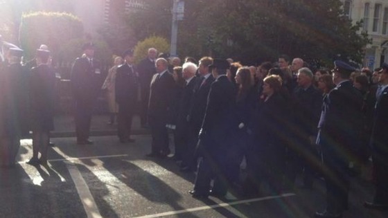 The family of David Black lead hundreds of mourners into church