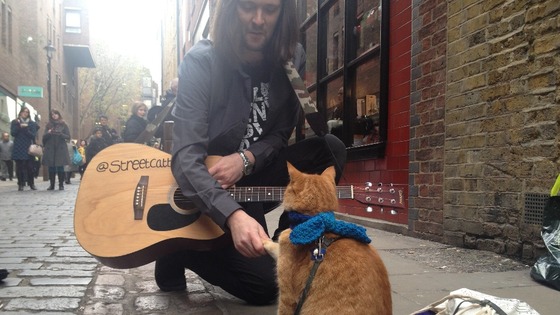 James with his cat Bob.