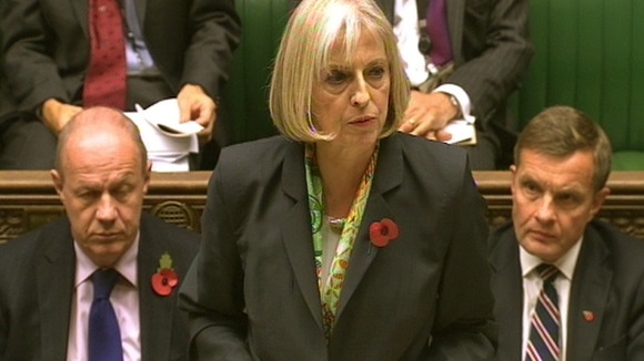 Theresa May in the House of Commons today