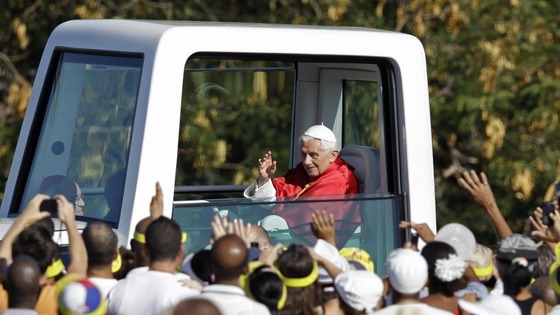 Crowds great the Pope in Havana, Cuba. 