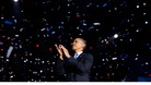  U.S. President Barack Obama applauds after his election night victory speech in Chicago