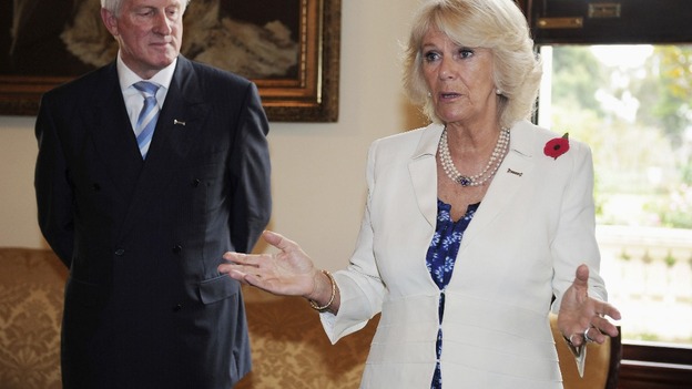 Camilla, Duchess of Cornwall, with Osteoporosis Australia Chairman John Hewson