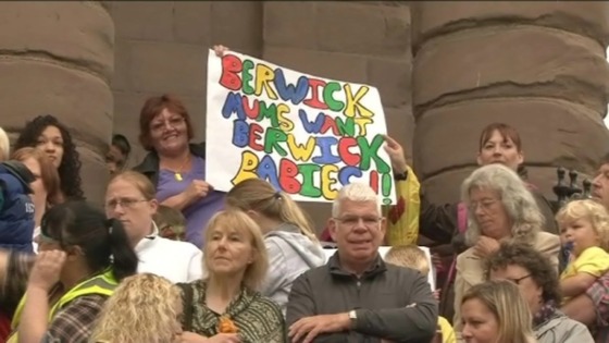 Hundreds protested when services were initially suspended