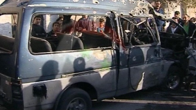 A car bomb in the Al Mazzeh district of Damascus
