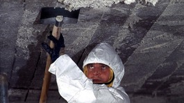 A government information posters on asbestos. 