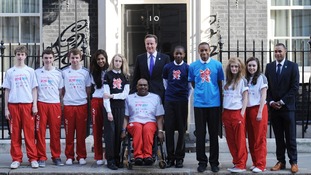 Prime Minister David Cameron with the School's Games ambassadors