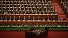 Delegates applaud as China's President Hu bows after a speech at the opening ceremony of 18th National Congress of Communist Party of China.