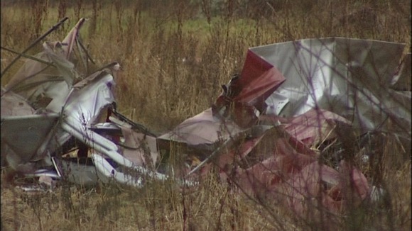 The wreckage of Mr Hickin's monoplane