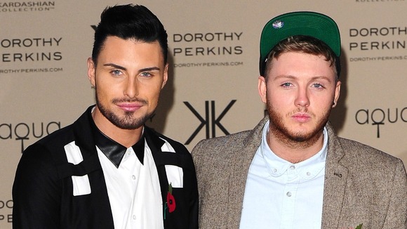 X Factor's Rylan Clark (left) and James Arthur.