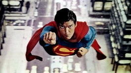 Actor Christopher Reeve, most noted for his role as "Superman" is shown in a scene.