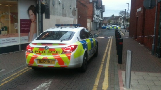 The man was found on Coton Lane, slumped against a wall with a stab wound 