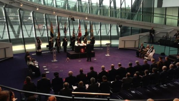 Boris Johnson at London Assembly's remembrance service.
