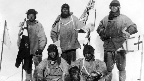 Captain Robert Falcon Scott and his team to the Antarctic, January 1912