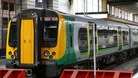 A London Midland Train in a depot in the West Midlands